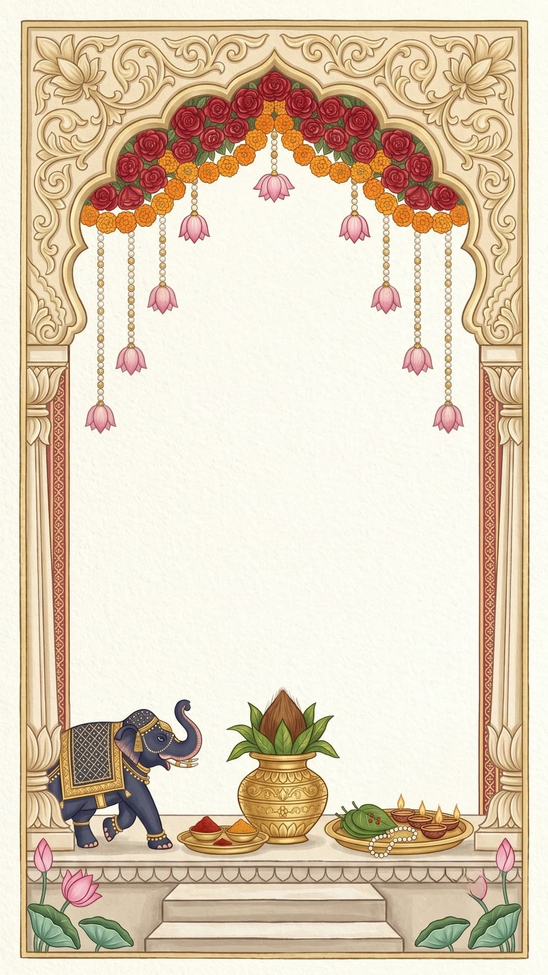 Gold Arch: wedding invitation video template