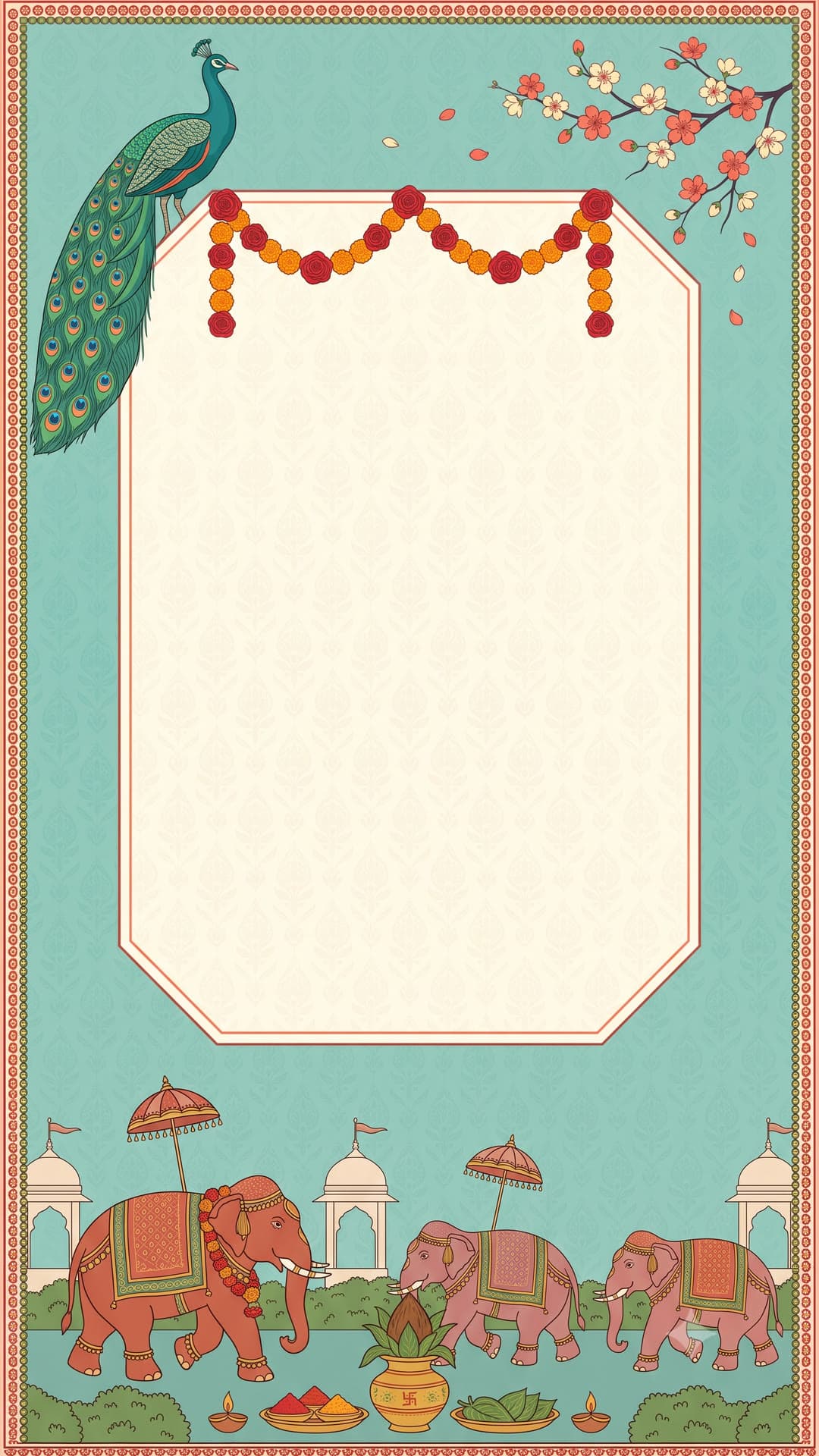 Teal Procession: wedding invitation video template