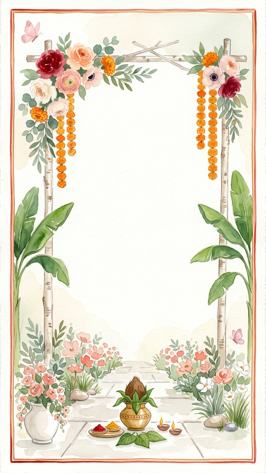 Watercolor Garden: wedding invitation video template