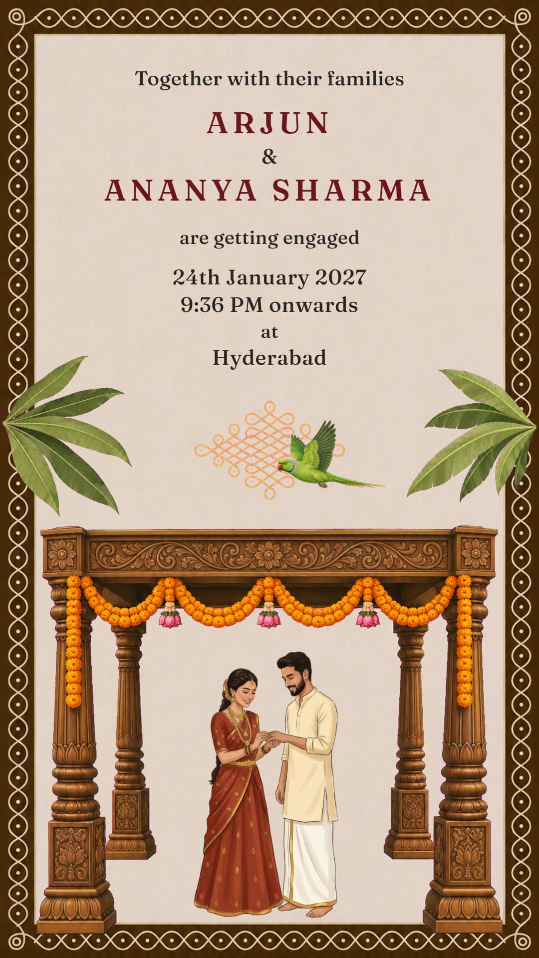 Ivory Court: engagement invitation video template