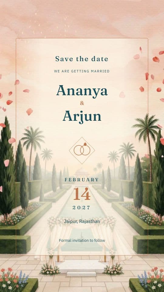 Garden Promise: save-the-date invitation video template