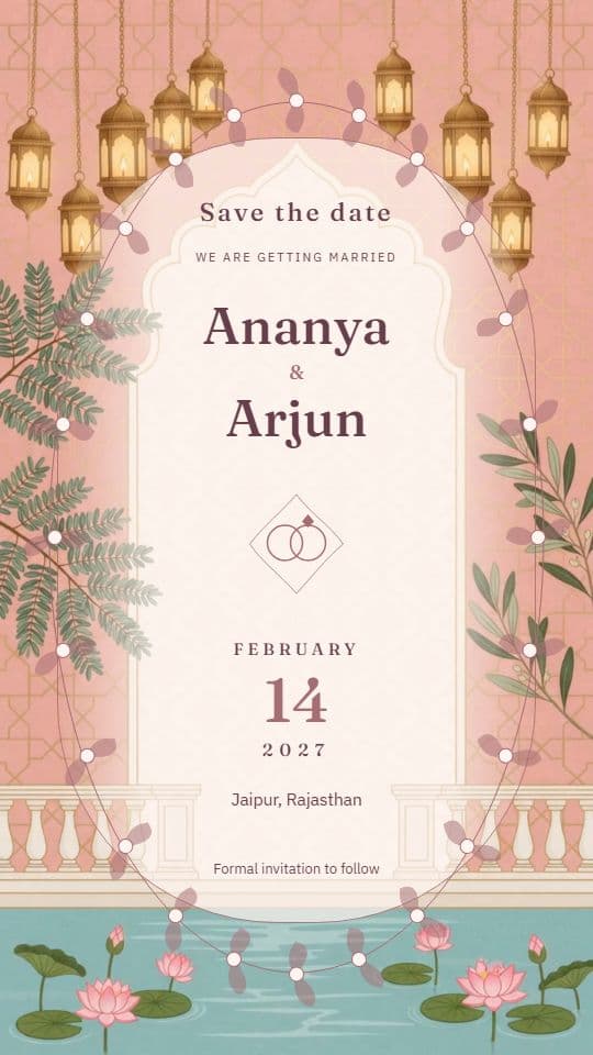 Garden Vows: save-the-date invitation video template