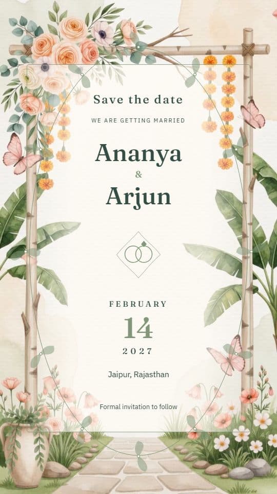 Jasmine Letter: save-the-date invitation video template