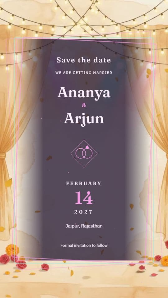 Festival Lights: save-the-date invitation video template